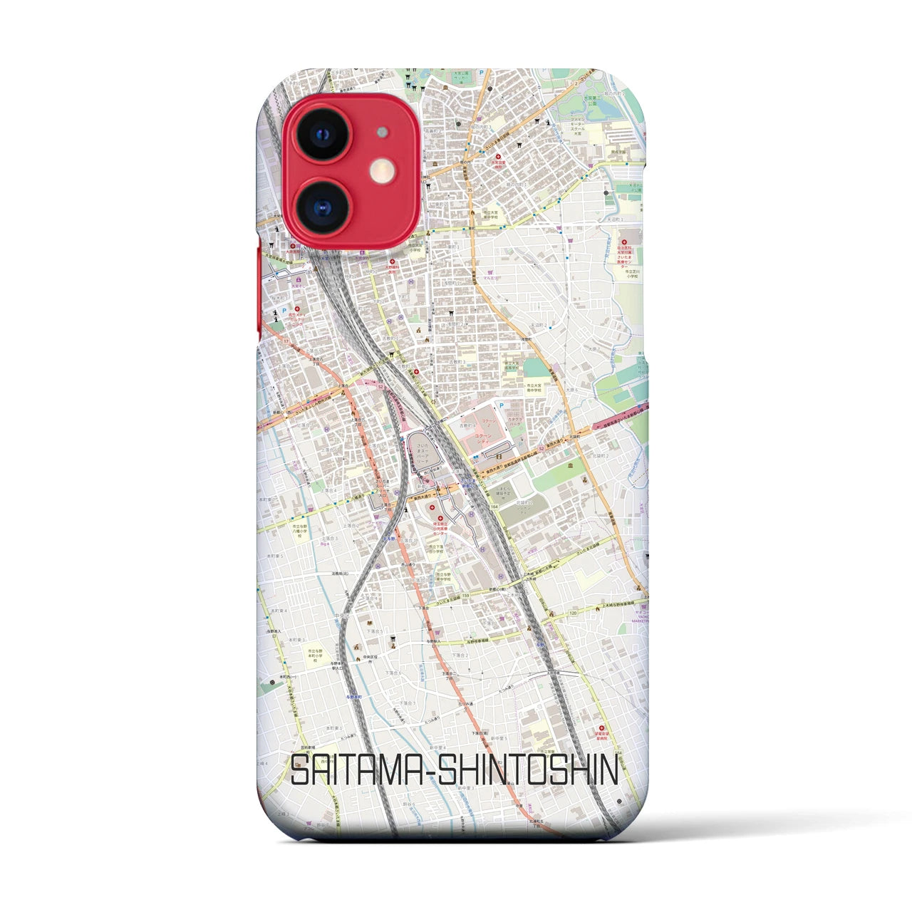 【さいたま新都心(埼玉県)】地図柄iPhoneケース(バックカバータイプ)