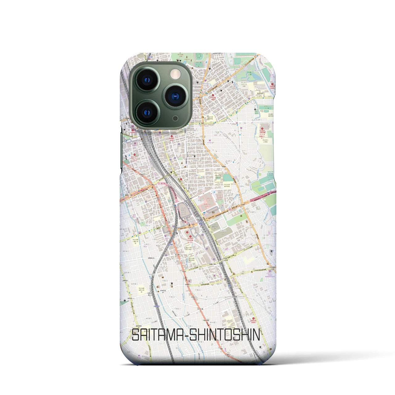 【さいたま新都心(埼玉県)】地図柄iPhoneケース(バックカバータイプ)