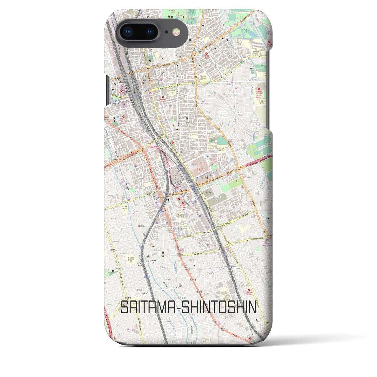 【さいたま新都心(埼玉県)】地図柄iPhoneケース(バックカバータイプ)