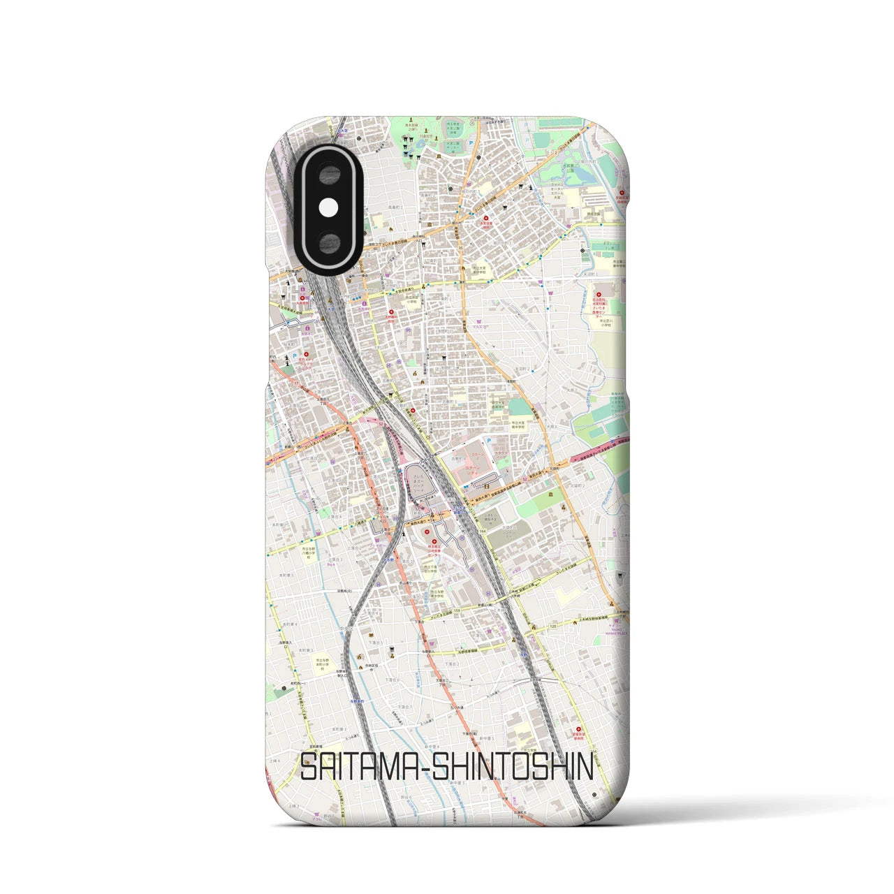【さいたま新都心(埼玉県)】地図柄iPhoneケース(バックカバータイプ)