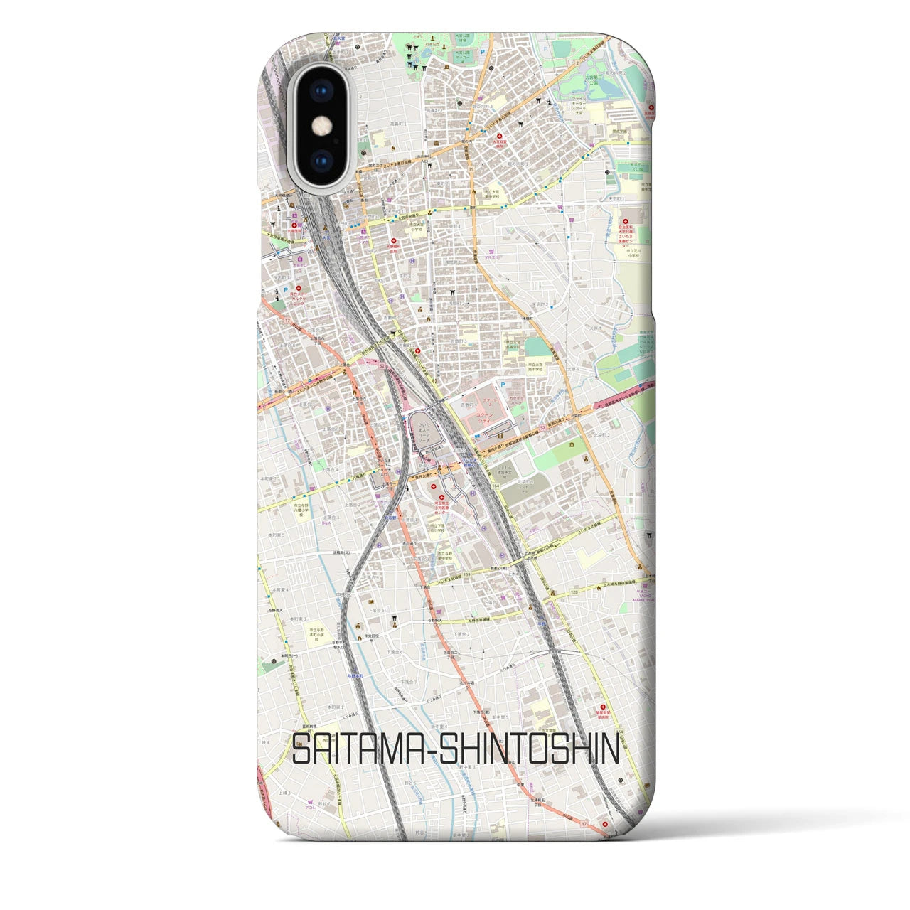 【さいたま新都心(埼玉県)】地図柄iPhoneケース(バックカバータイプ)