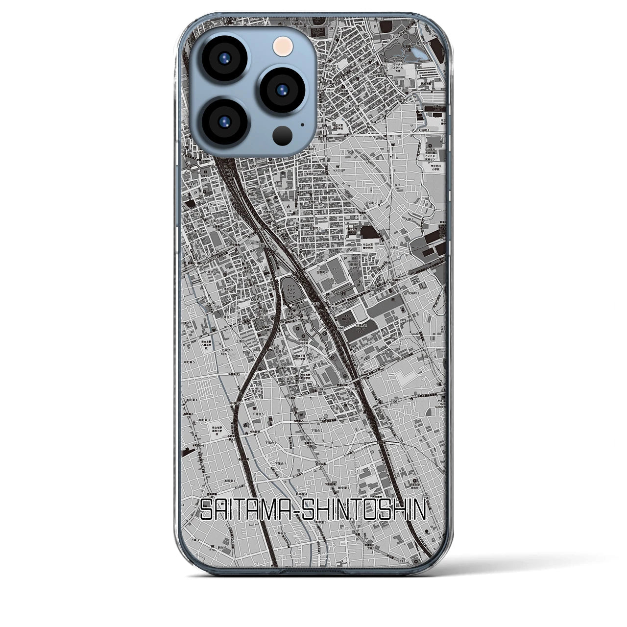 【さいたま新都心(埼玉県)】地図柄iPhoneケース(クリアタイプ)