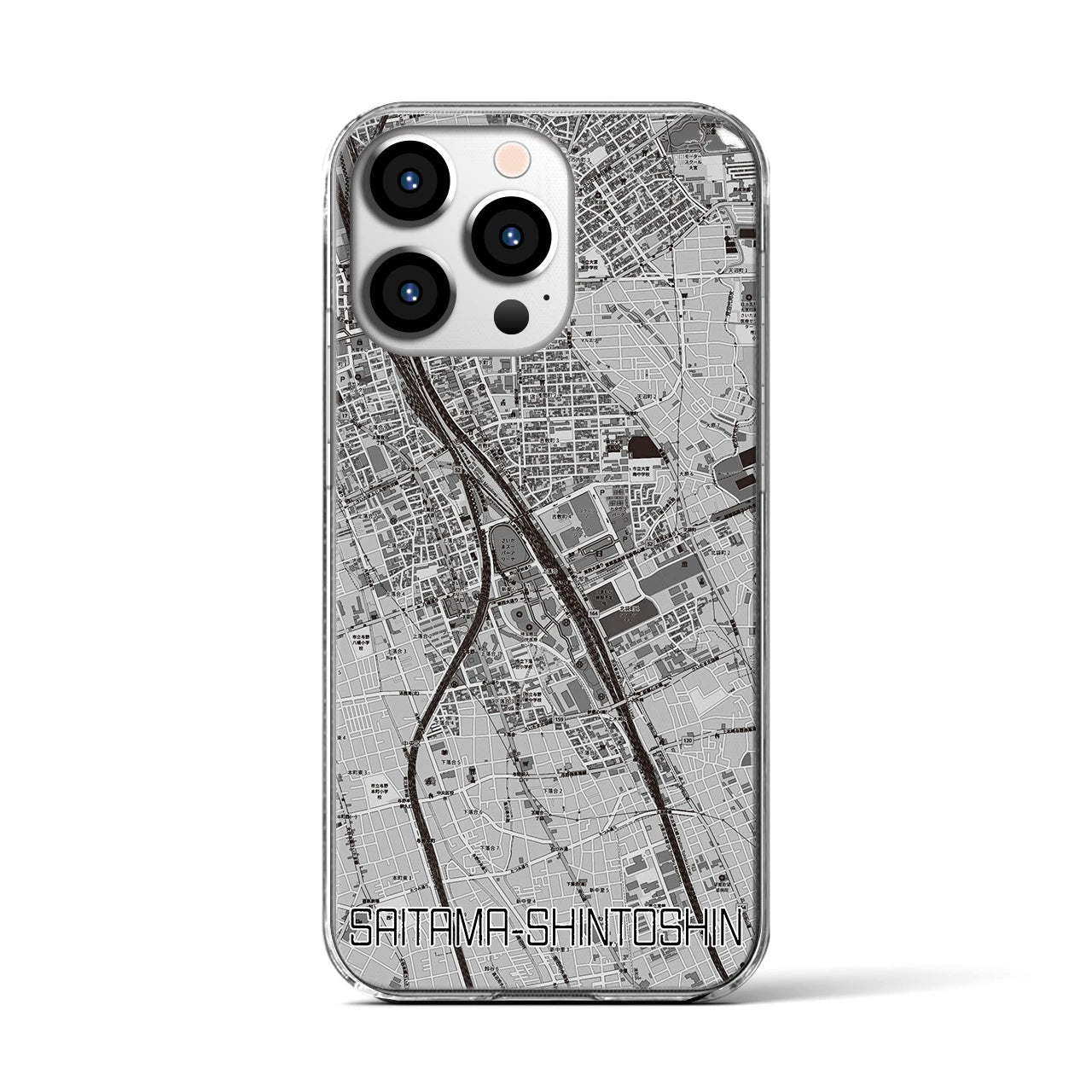 【さいたま新都心(埼玉県)】地図柄iPhoneケース(クリアタイプ)