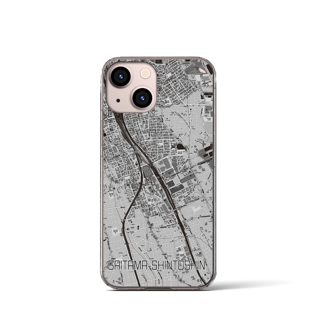 【さいたま新都心(埼玉県)】地図柄iPhoneケース(クリアタイプ)