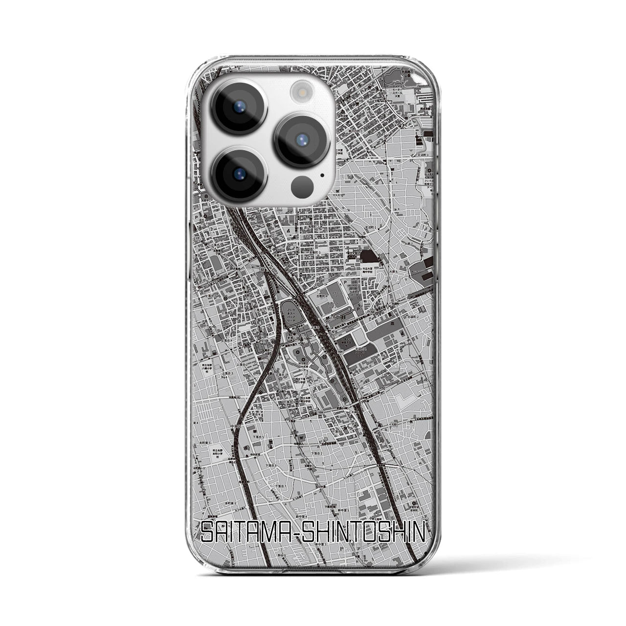 【さいたま新都心(埼玉県)】地図柄iPhoneケース(クリアタイプ)