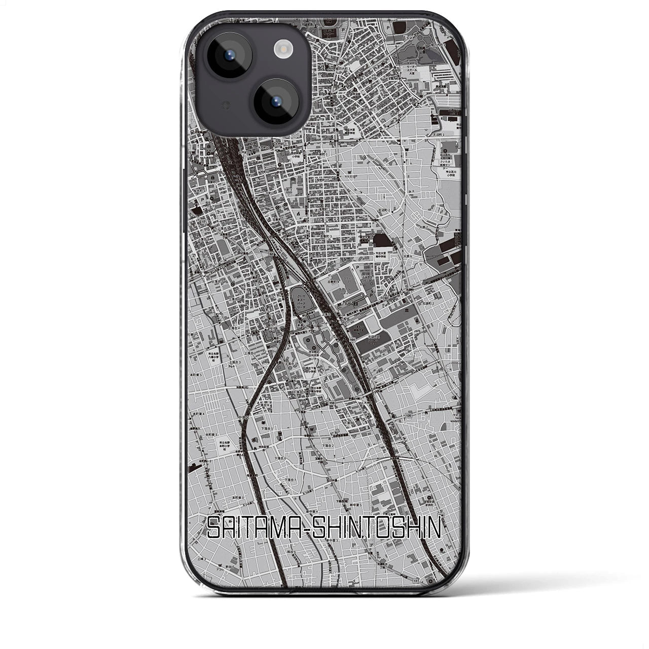 【さいたま新都心(埼玉県)】地図柄iPhoneケース(クリアタイプ)