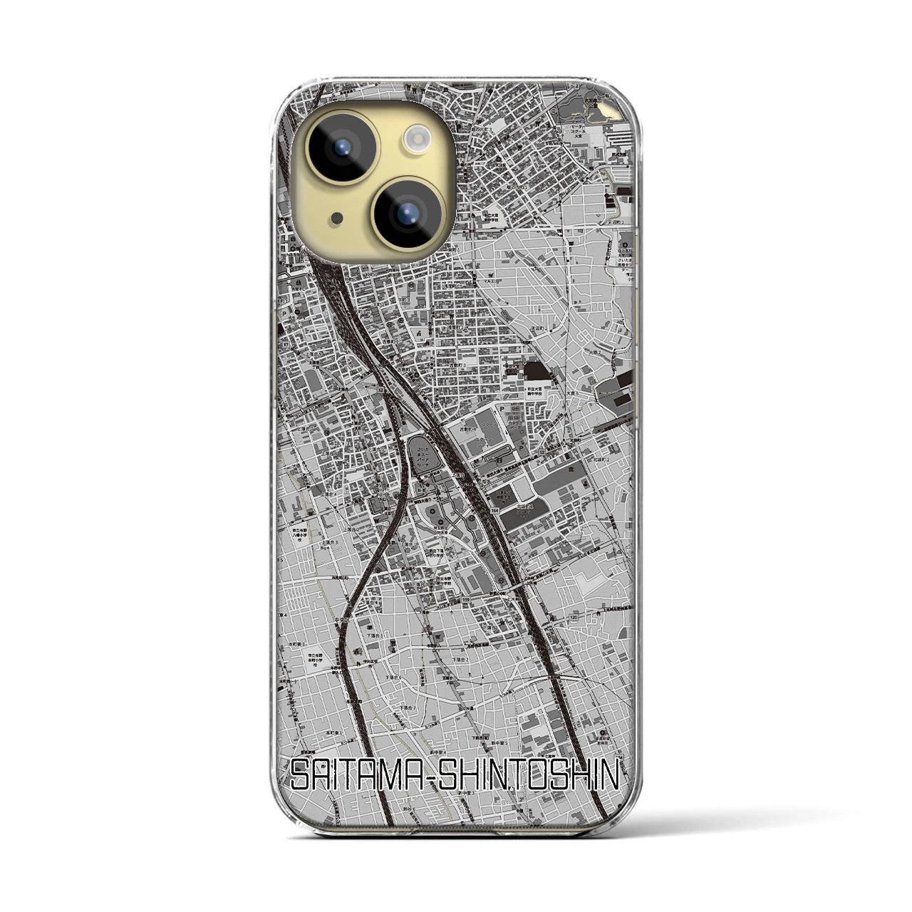 【さいたま新都心(埼玉県)】地図柄iPhoneケース(クリアタイプ)