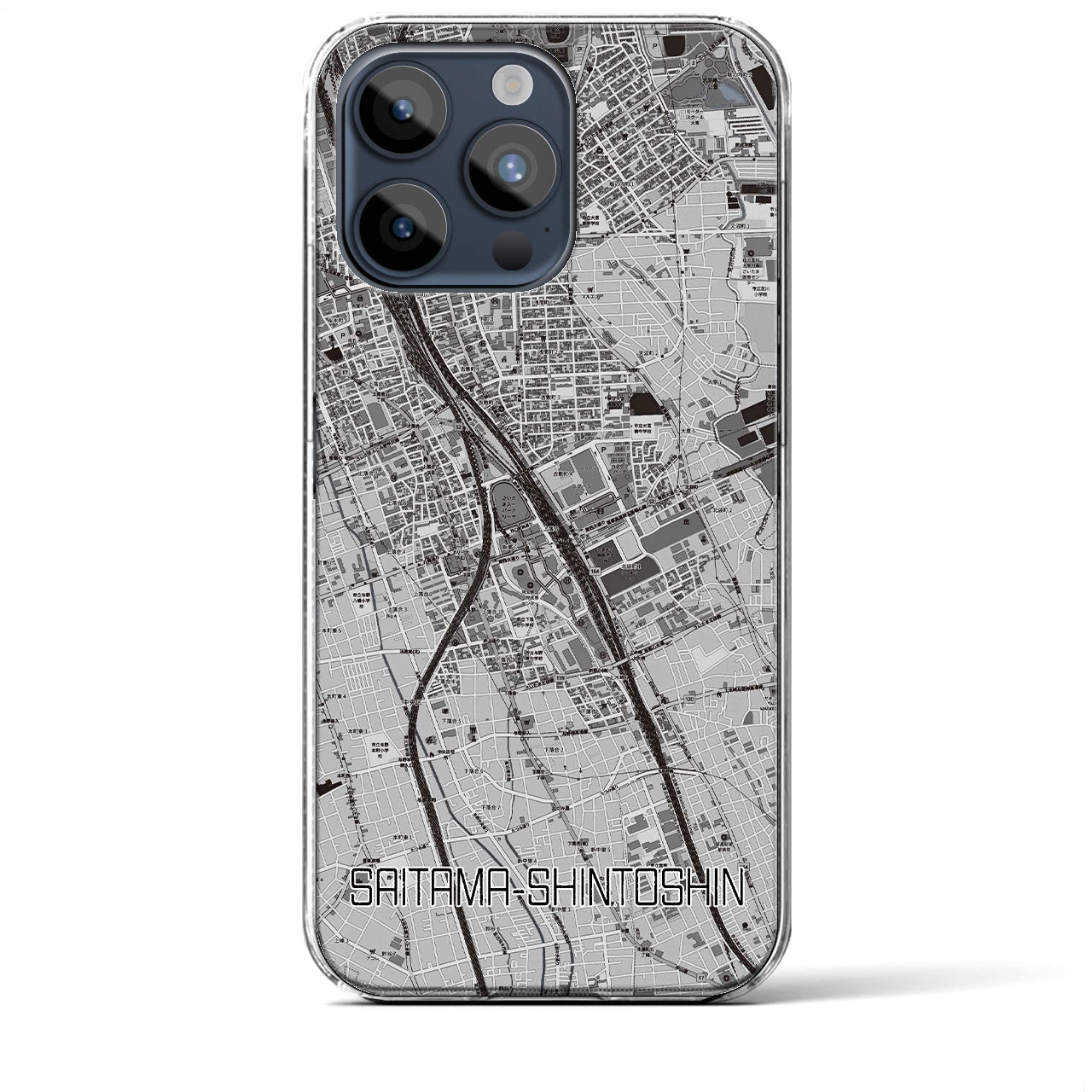 【さいたま新都心(埼玉県)】地図柄iPhoneケース(クリアタイプ)