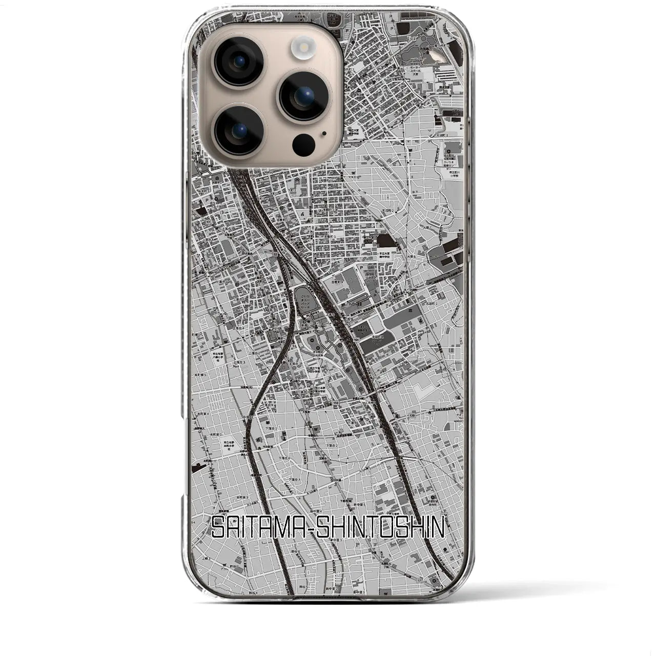 【さいたま新都心(埼玉県)】地図柄iPhoneケース(クリアタイプ)