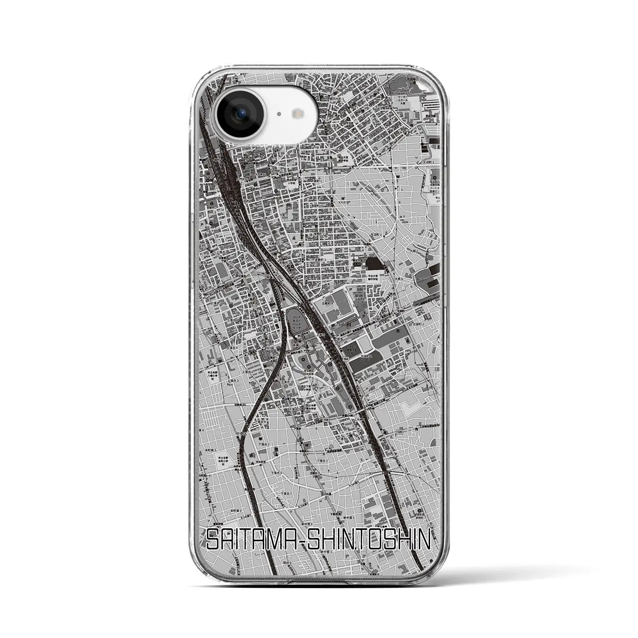 【さいたま新都心(埼玉県)】地図柄iPhoneケース(クリアタイプ)
