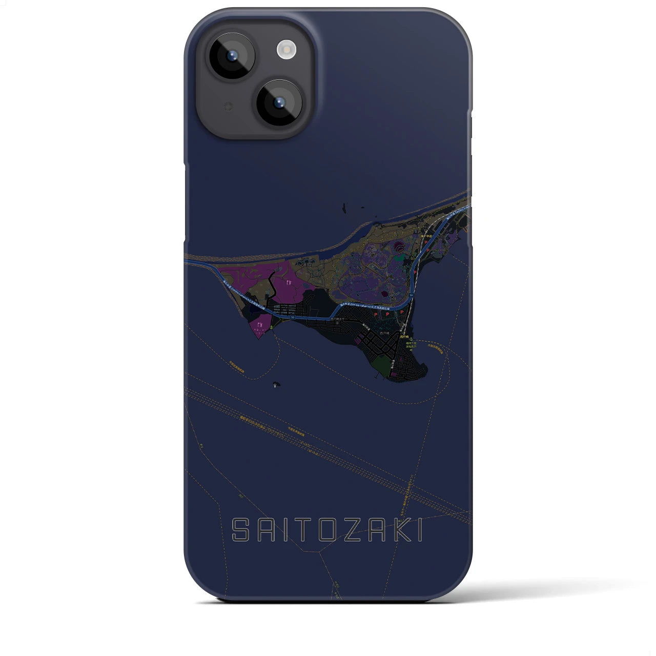 【西戸崎(福岡県)】地図柄iPhoneケース(バックカバータイプ)