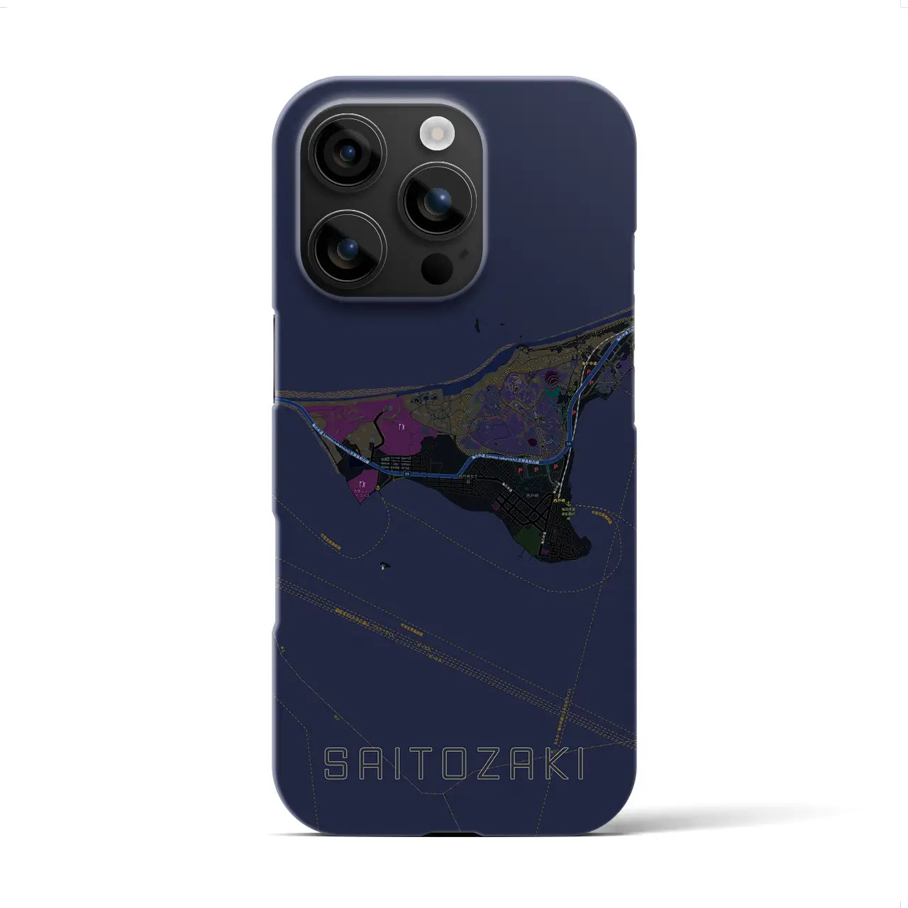 【西戸崎(福岡県)】地図柄iPhoneケース(バックカバータイプ)