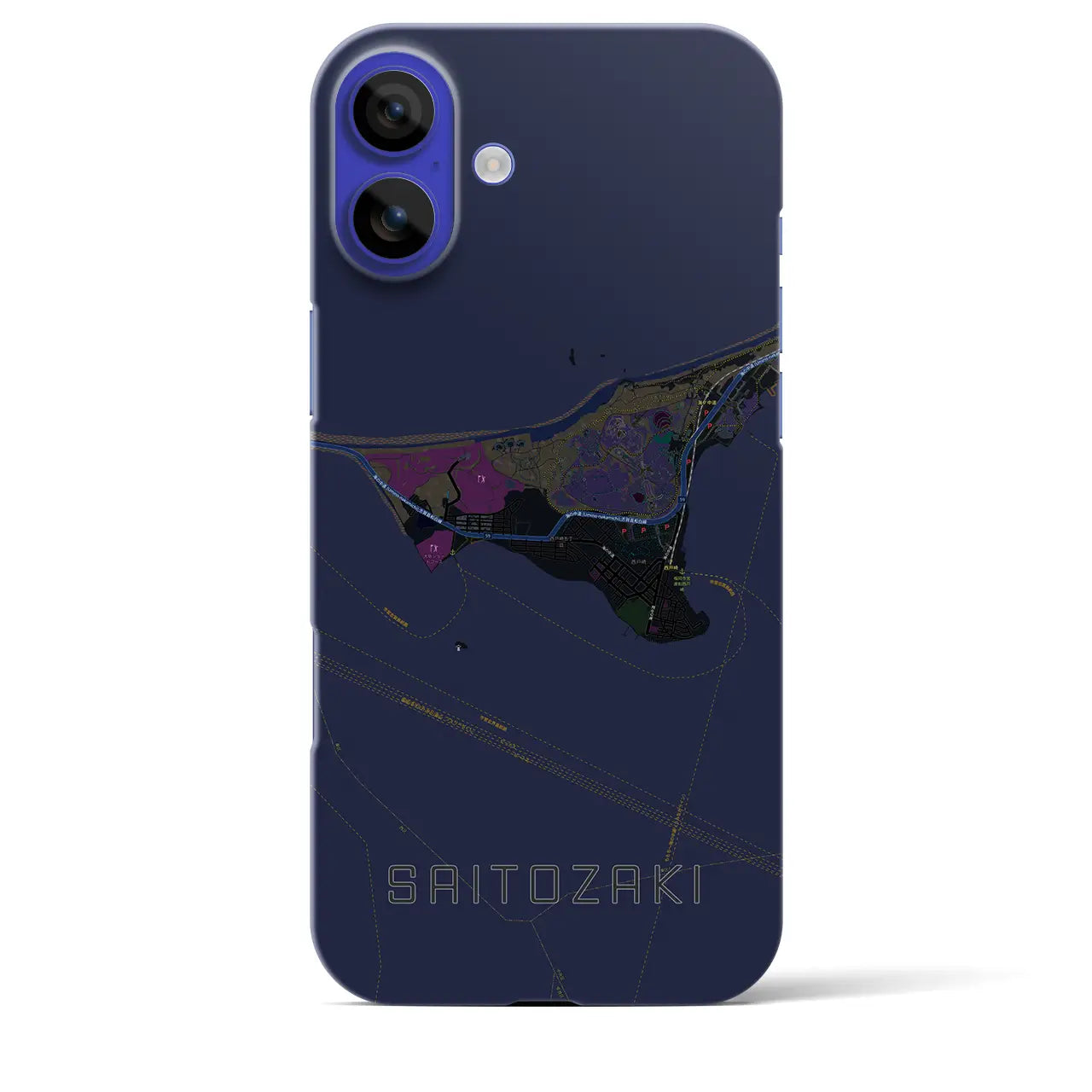 【西戸崎(福岡県)】地図柄iPhoneケース(バックカバータイプ)