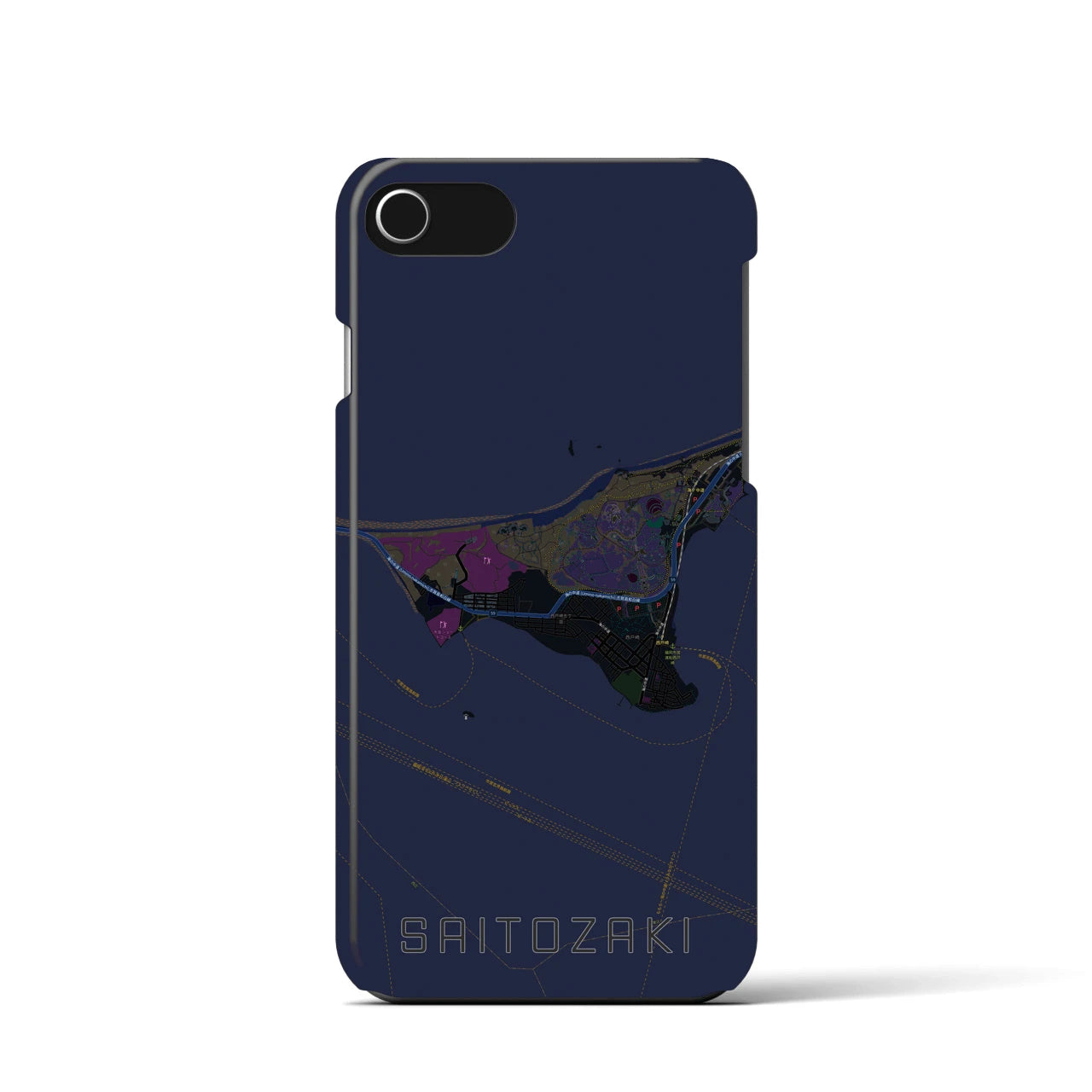 【西戸崎(福岡県)】地図柄iPhoneケース(バックカバータイプ)