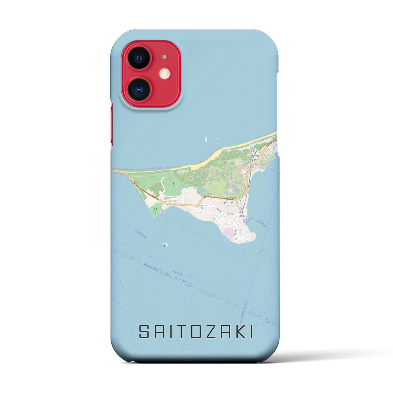 【西戸崎(福岡県)】地図柄iPhoneケース(バックカバータイプ)