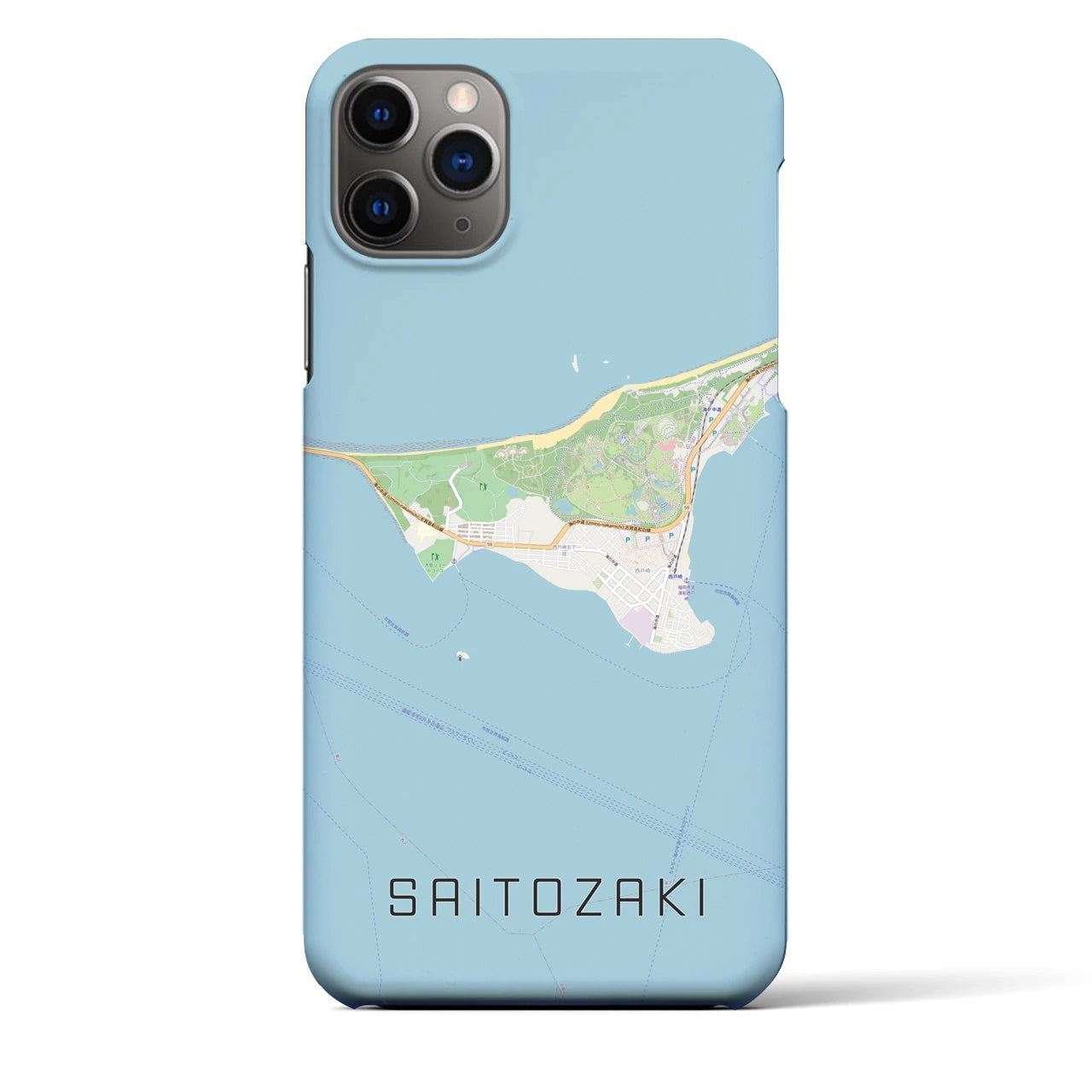 【西戸崎(福岡県)】地図柄iPhoneケース(バックカバータイプ)
