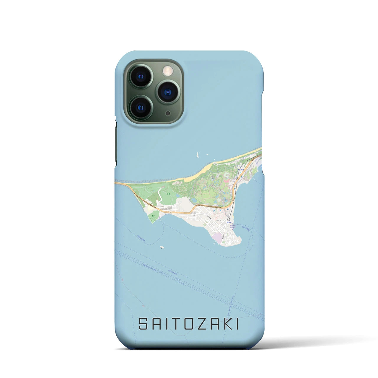 【西戸崎(福岡県)】地図柄iPhoneケース(バックカバータイプ)