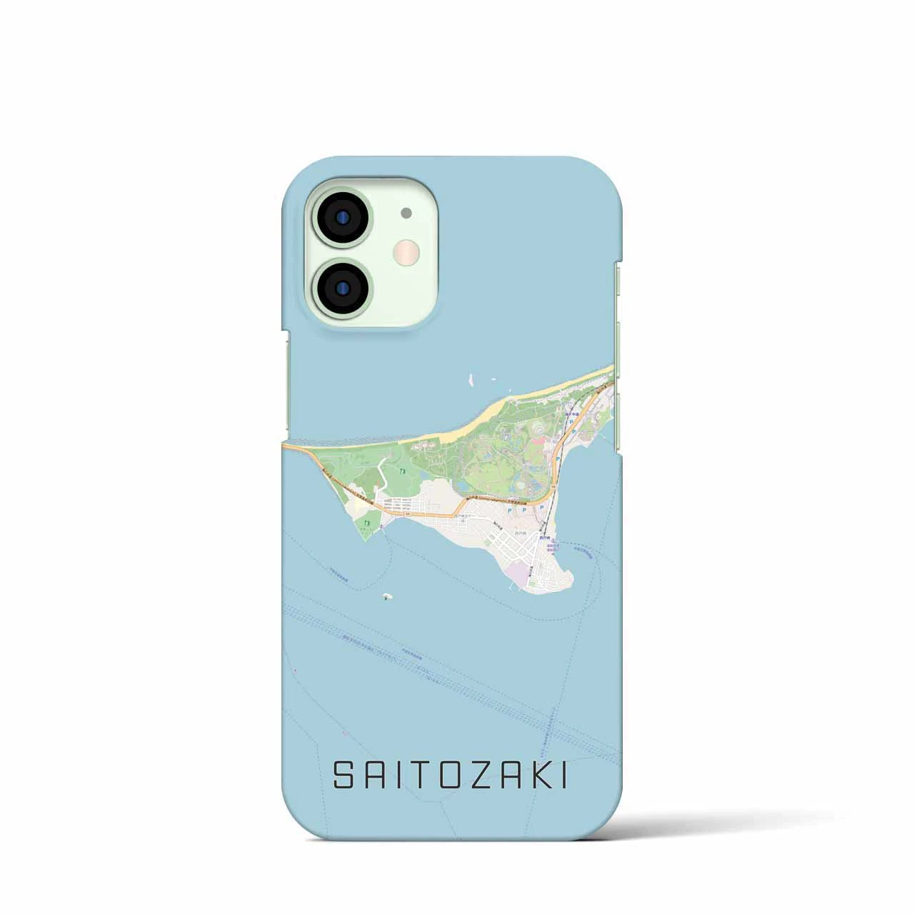 【西戸崎(福岡県)】地図柄iPhoneケース(バックカバータイプ)