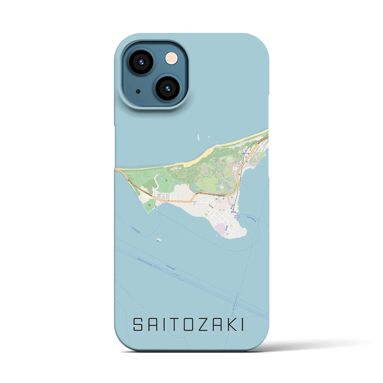 【西戸崎(福岡県)】地図柄iPhoneケース(バックカバータイプ)