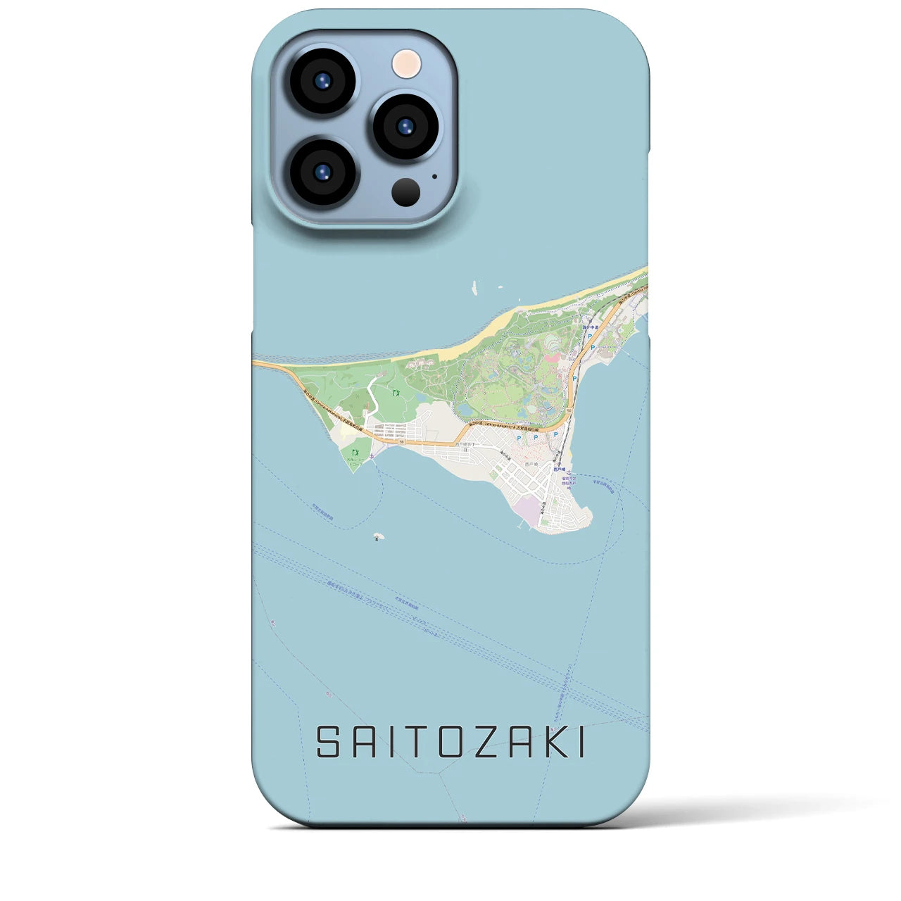 【西戸崎(福岡県)】地図柄iPhoneケース(バックカバータイプ)