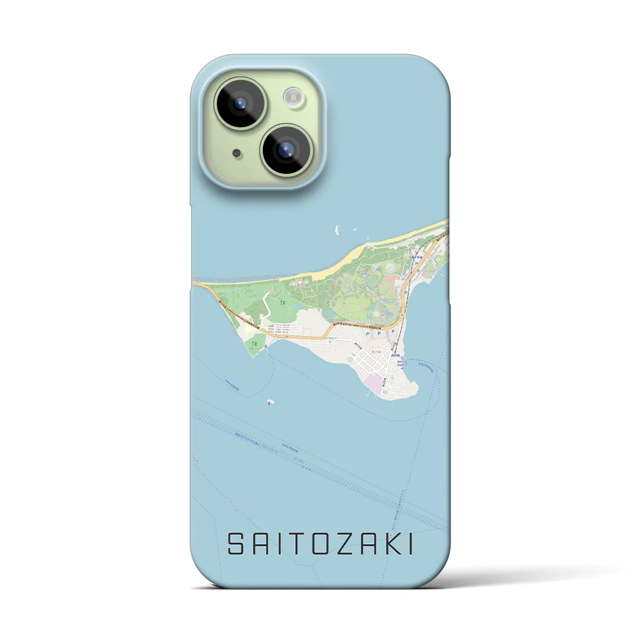 【西戸崎(福岡県)】地図柄iPhoneケース(バックカバータイプ)