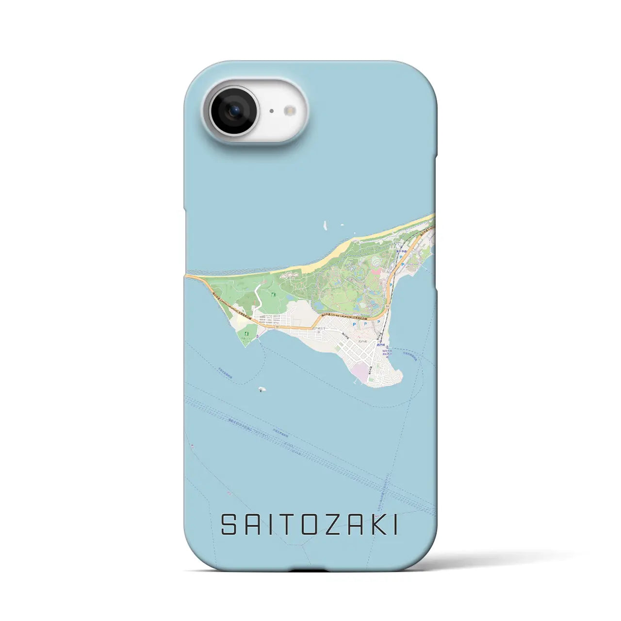 【西戸崎(福岡県)】地図柄iPhoneケース(バックカバータイプ)