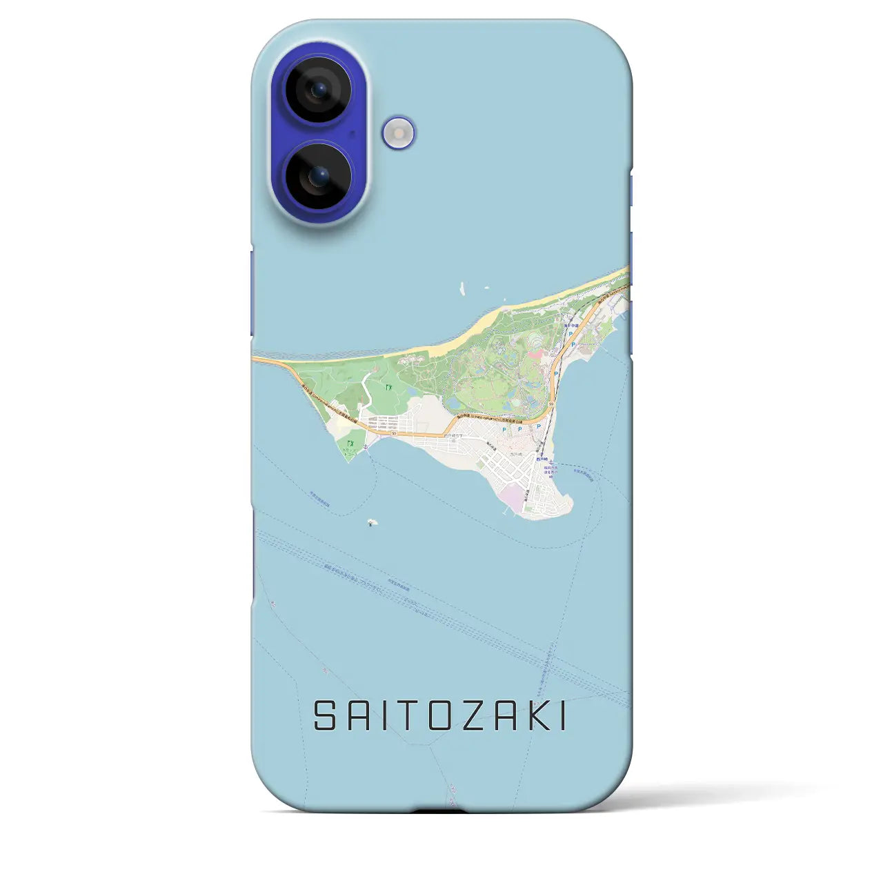 【西戸崎(福岡県)】地図柄iPhoneケース(バックカバータイプ)