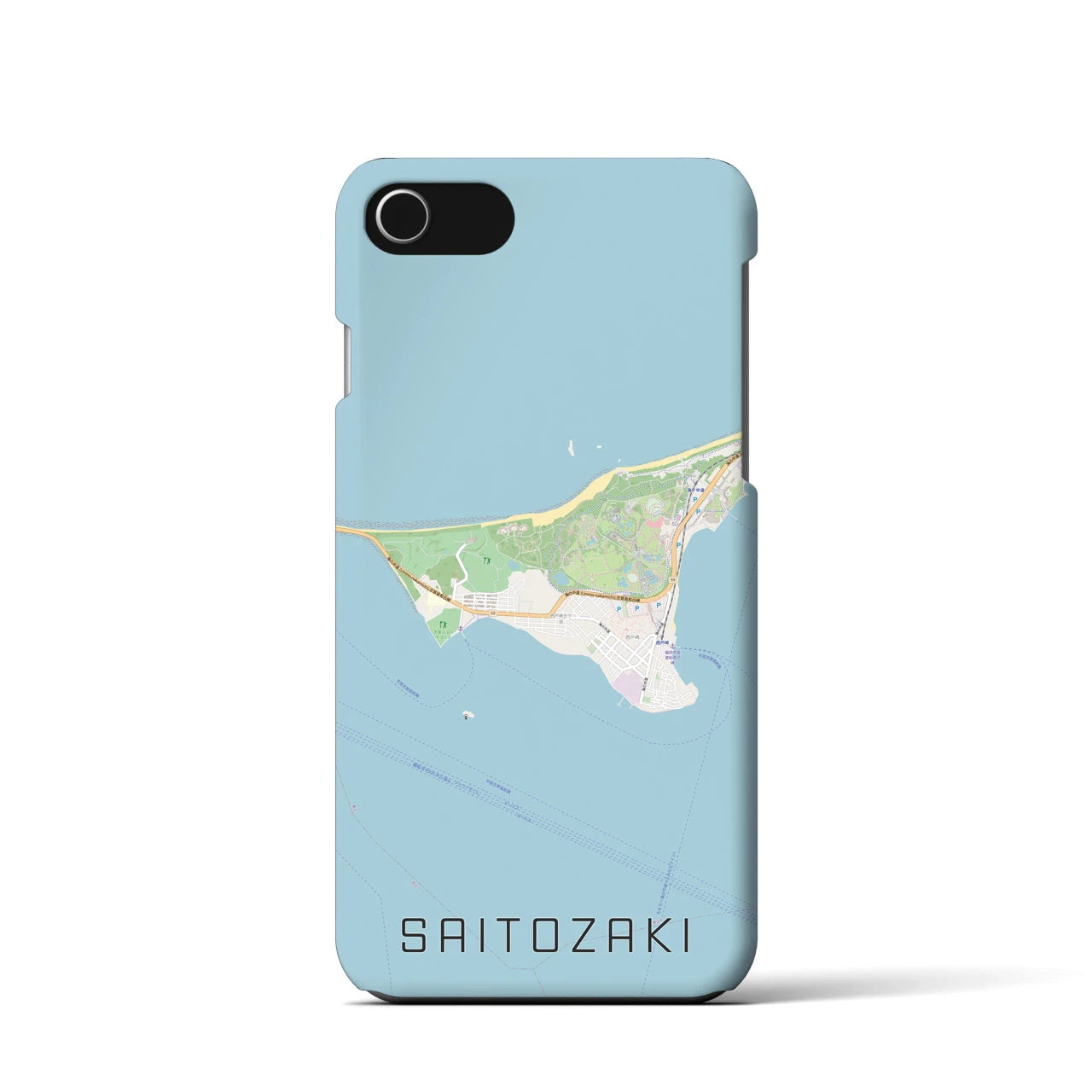 【西戸崎(福岡県)】地図柄iPhoneケース(バックカバータイプ)