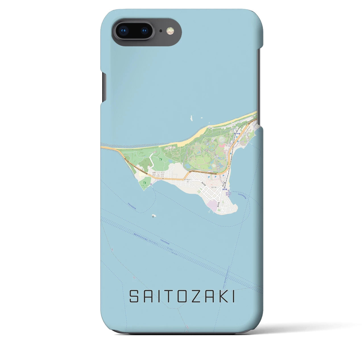 【西戸崎(福岡県)】地図柄iPhoneケース(バックカバータイプ)