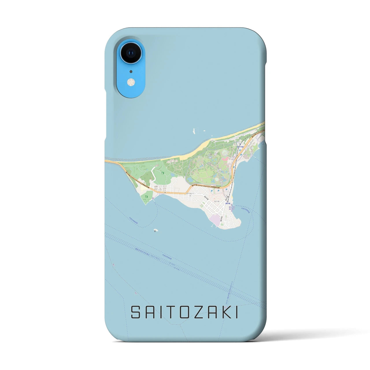 【西戸崎(福岡県)】地図柄iPhoneケース(バックカバータイプ)