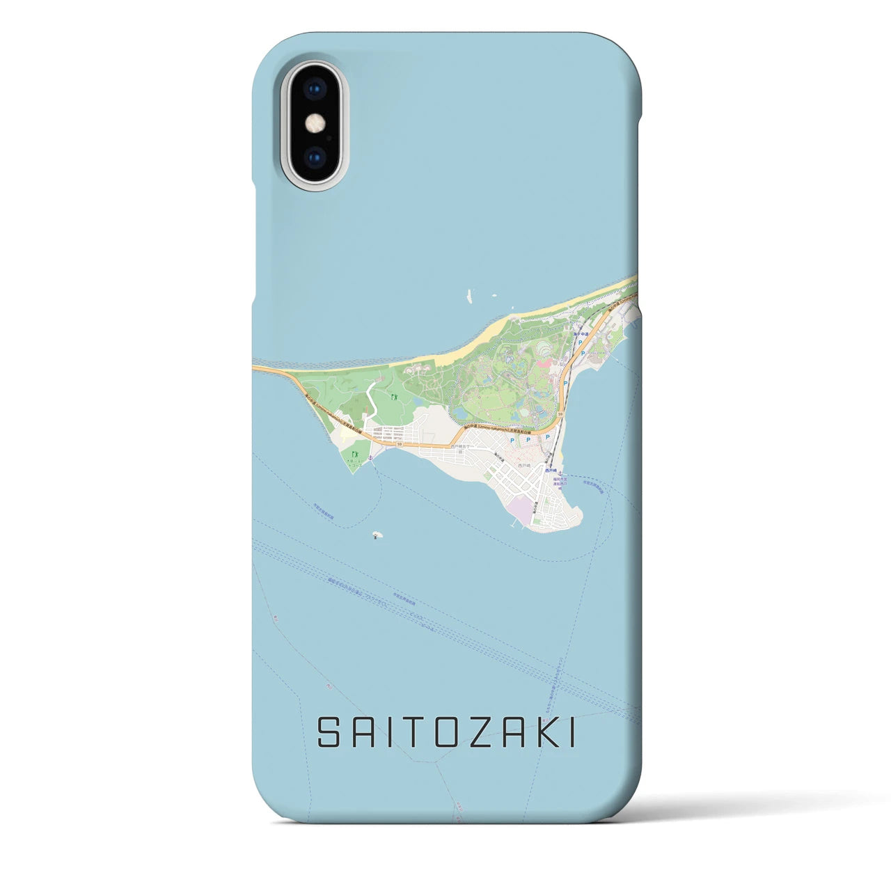 【西戸崎(福岡県)】地図柄iPhoneケース(バックカバータイプ)