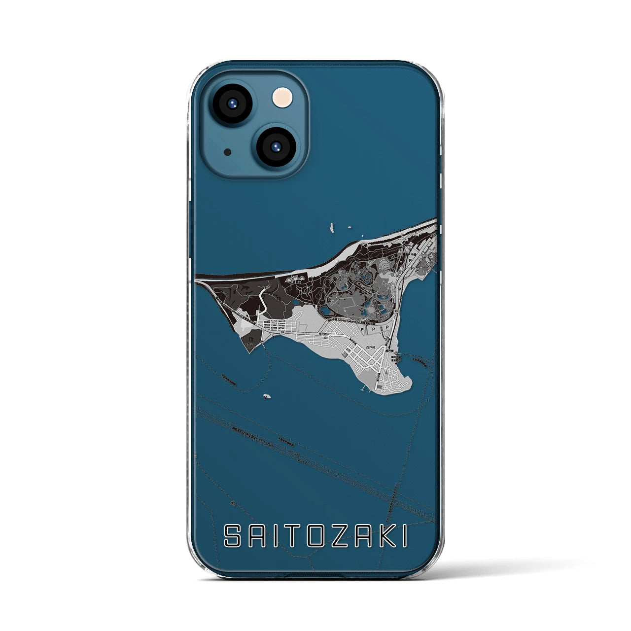 【西戸崎(福岡県)】地図柄iPhoneケース(クリアタイプ)