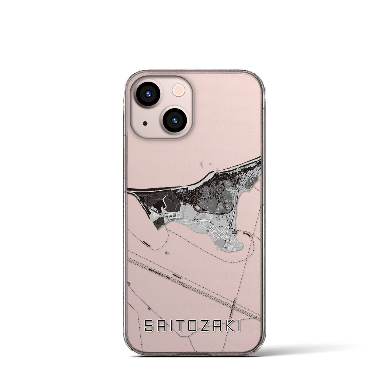 【西戸崎(福岡県)】地図柄iPhoneケース(クリアタイプ)