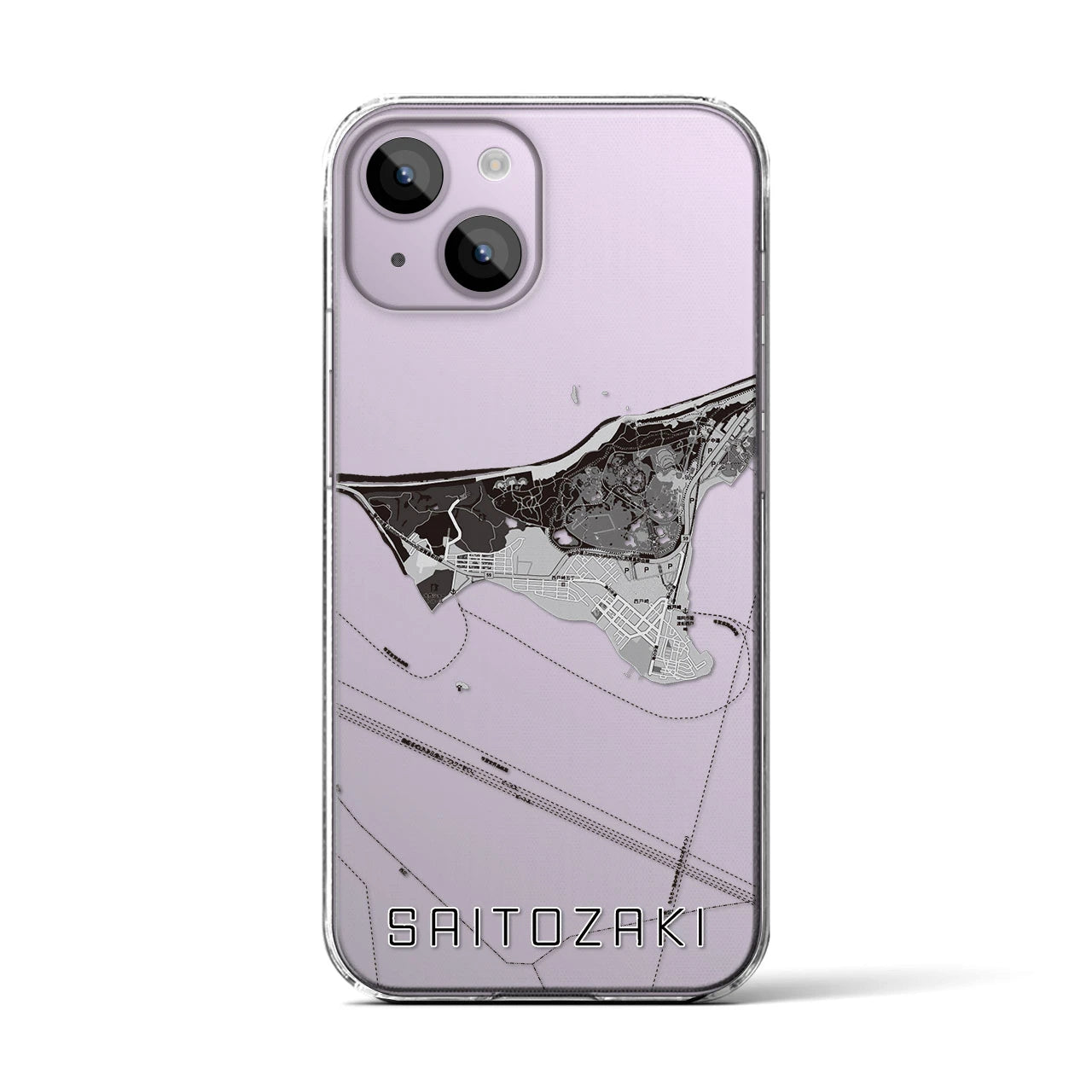 【西戸崎(福岡県)】地図柄iPhoneケース(クリアタイプ)