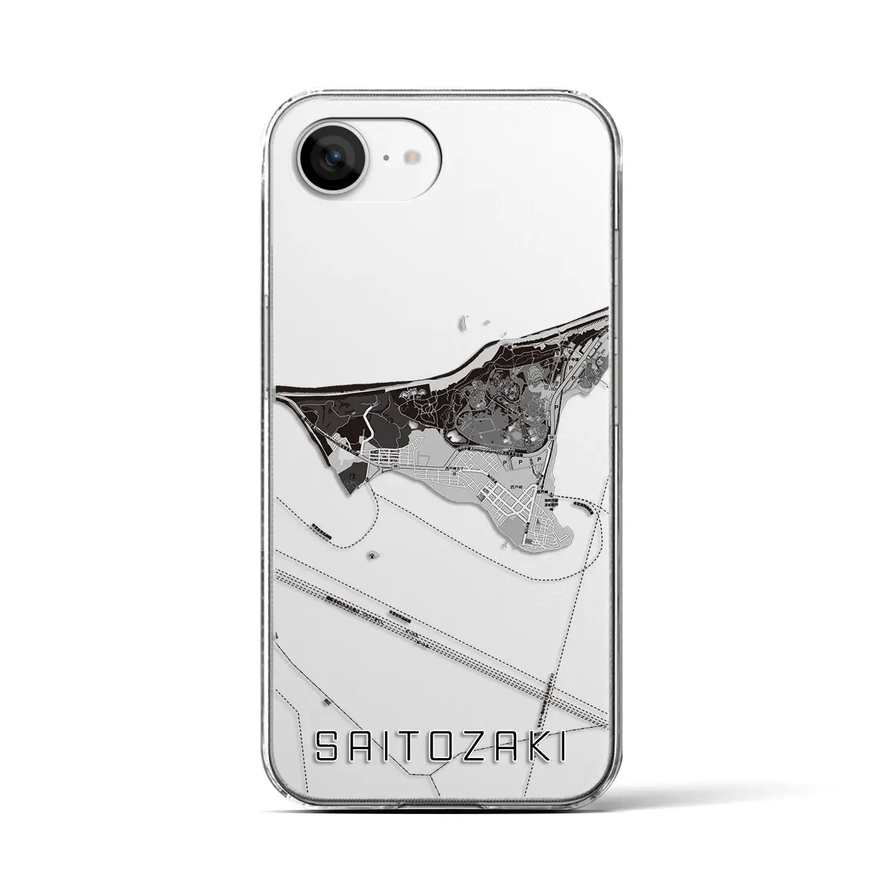 【西戸崎(福岡県)】地図柄iPhoneケース(クリアタイプ)