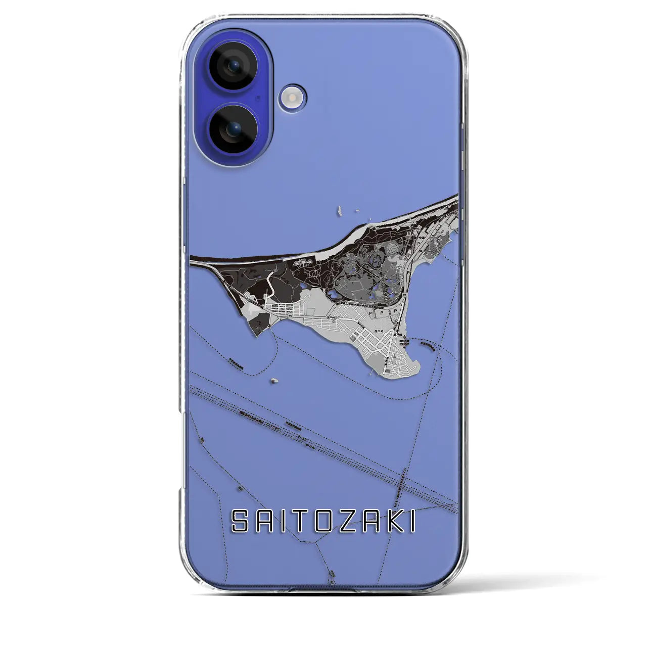 【西戸崎(福岡県)】地図柄iPhoneケース(クリアタイプ)