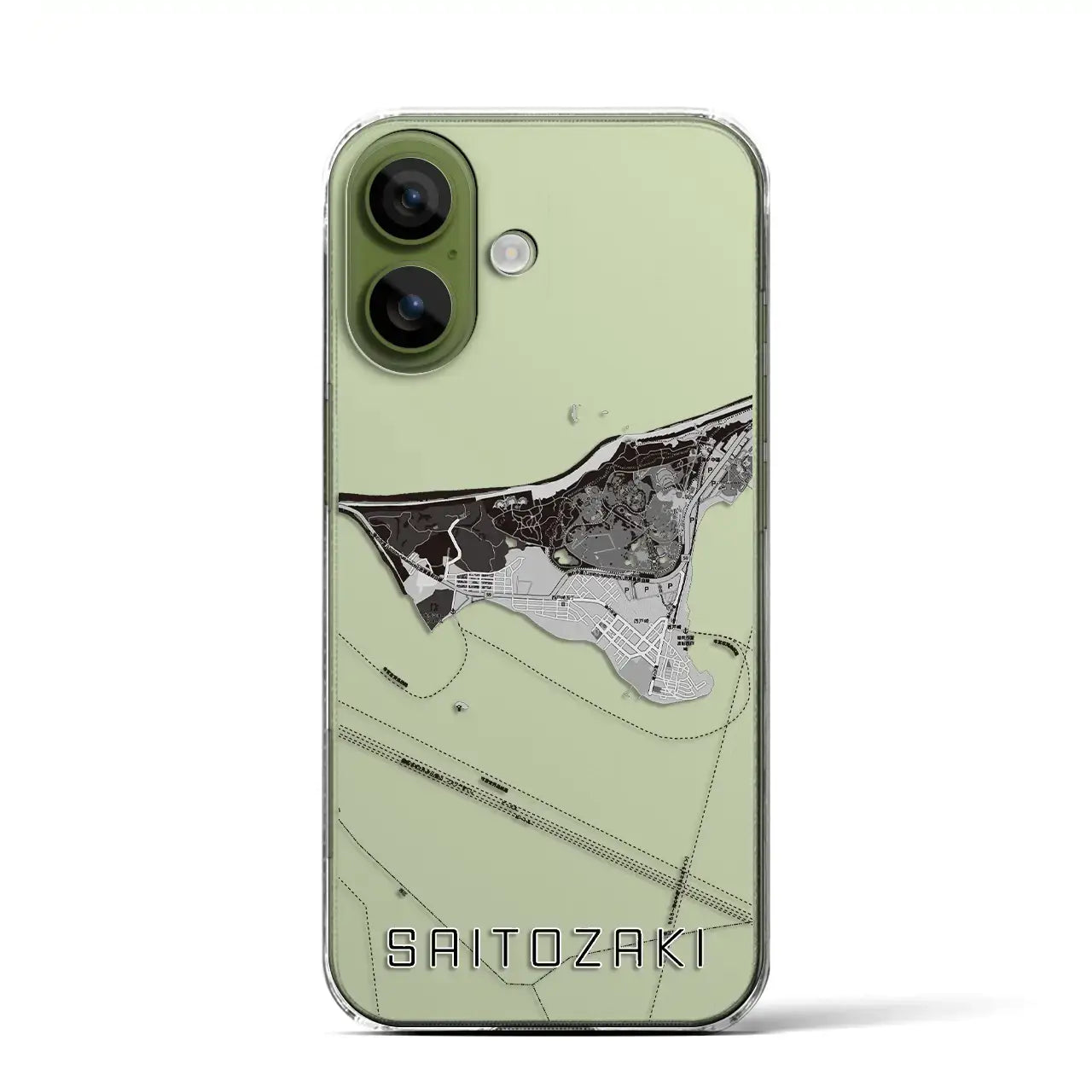 【西戸崎(福岡県)】地図柄iPhoneケース(クリアタイプ)