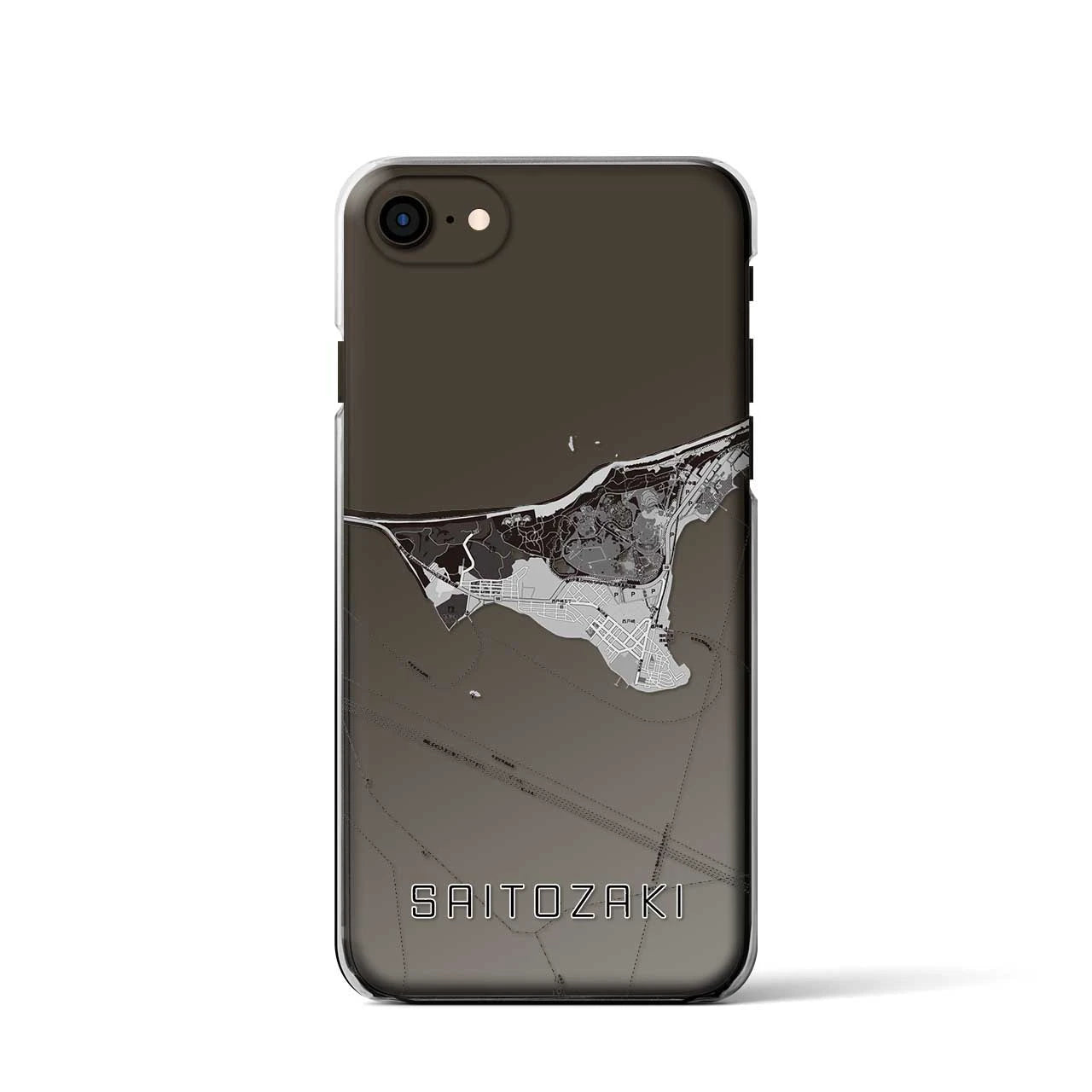 【西戸崎(福岡県)】地図柄iPhoneケース(クリアタイプ)