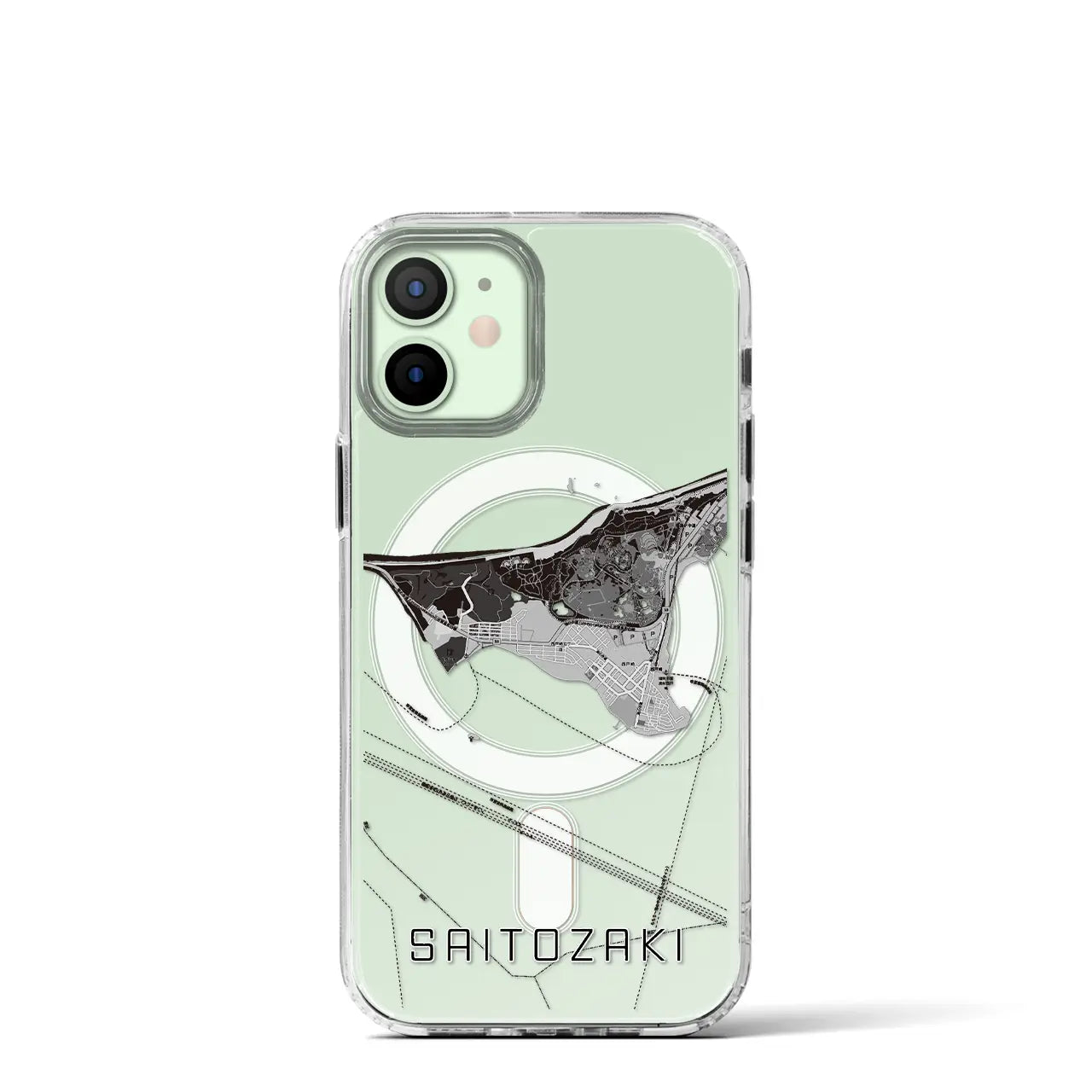 【西戸崎(福岡県)】地図柄iPhoneケース(MagSafeタイプ)