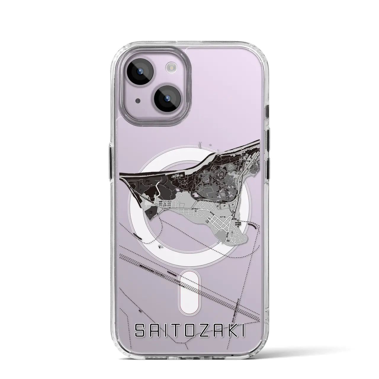 【西戸崎(福岡県)】地図柄iPhoneケース(MagSafeタイプ)