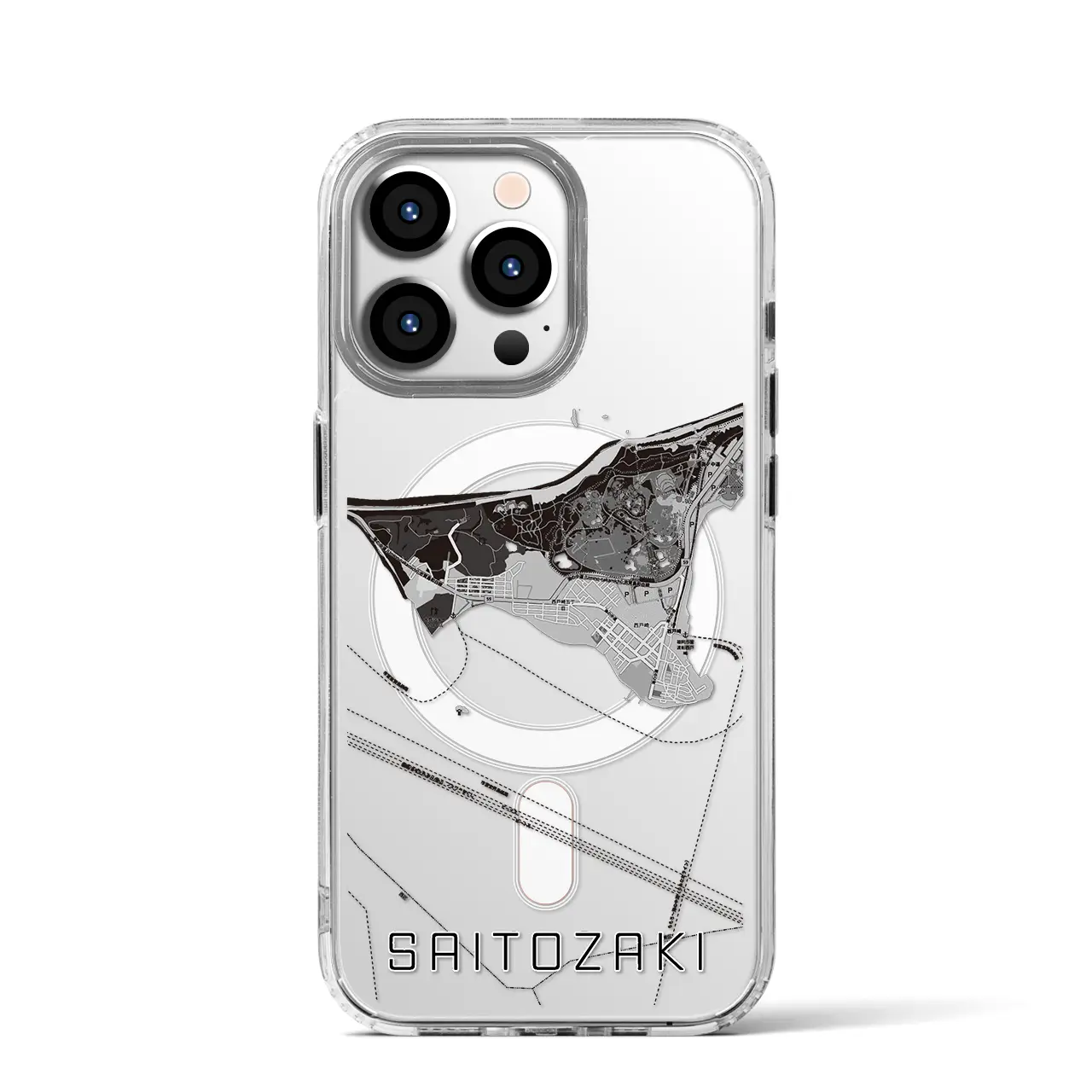 【西戸崎(福岡県)】地図柄iPhoneケース(MagSafeタイプ)