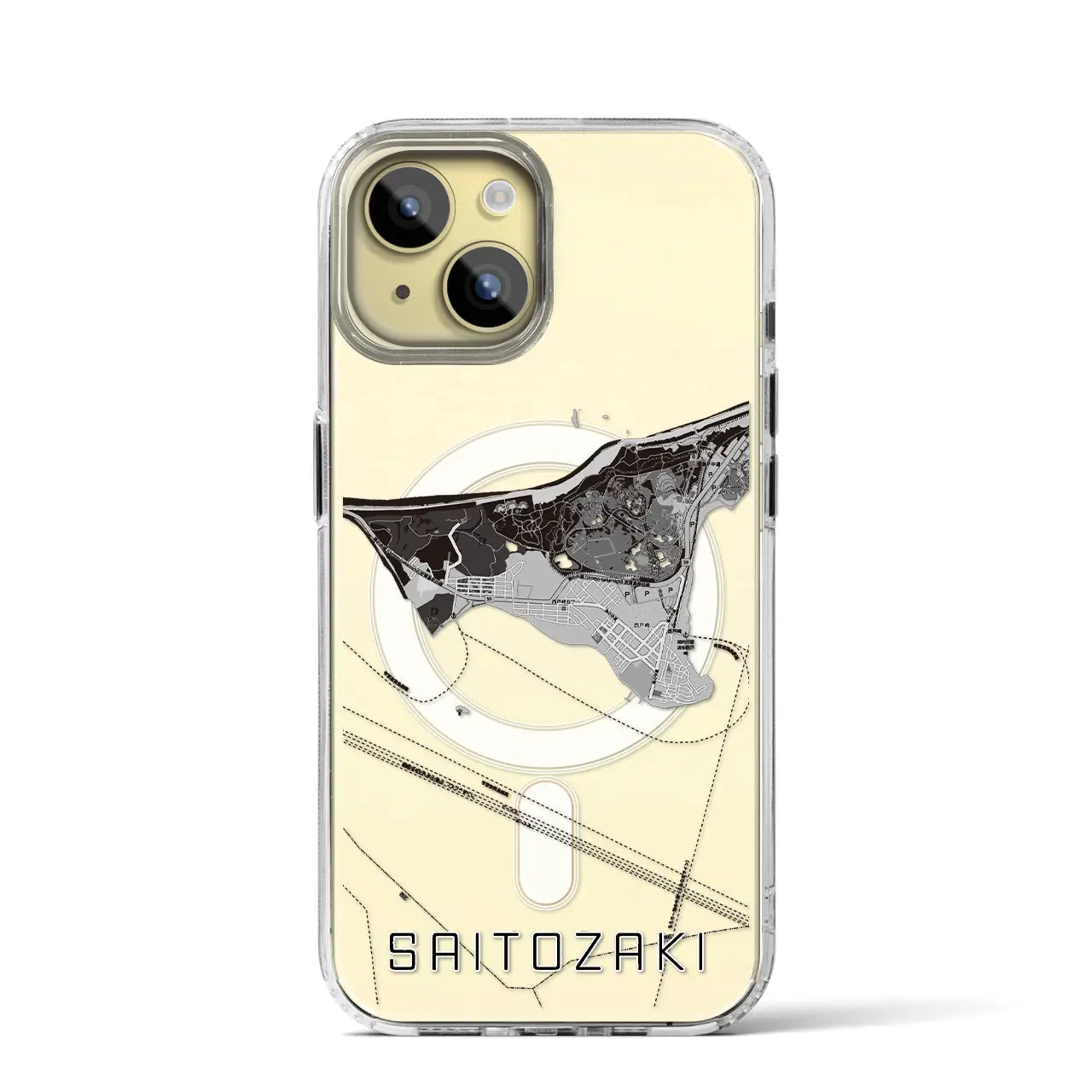 【西戸崎(福岡県)】地図柄iPhoneケース(MagSafeタイプ)