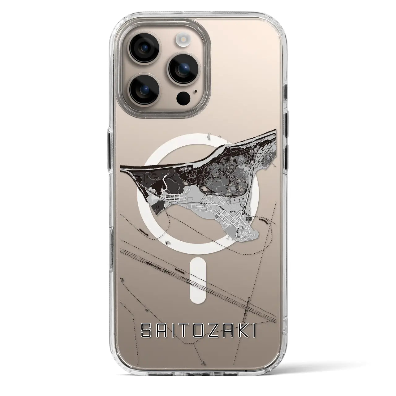 【西戸崎(福岡県)】地図柄iPhoneケース(MagSafeタイプ)