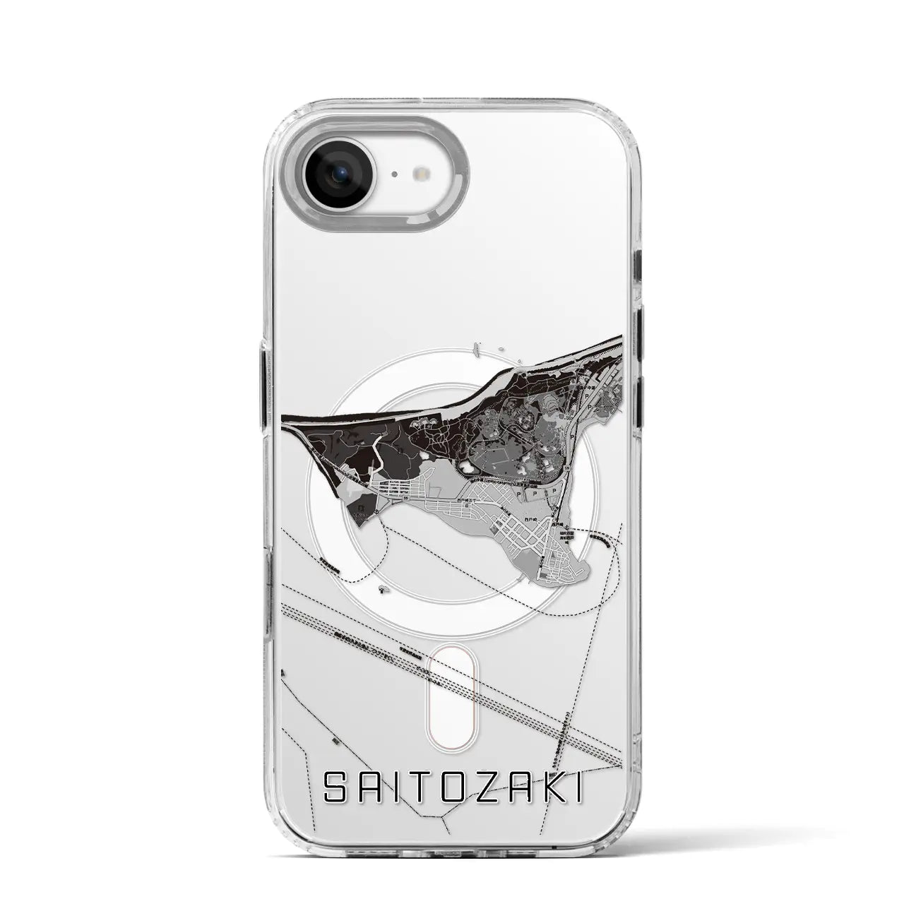 【西戸崎(福岡県)】地図柄iPhoneケース(MagSafeタイプ)