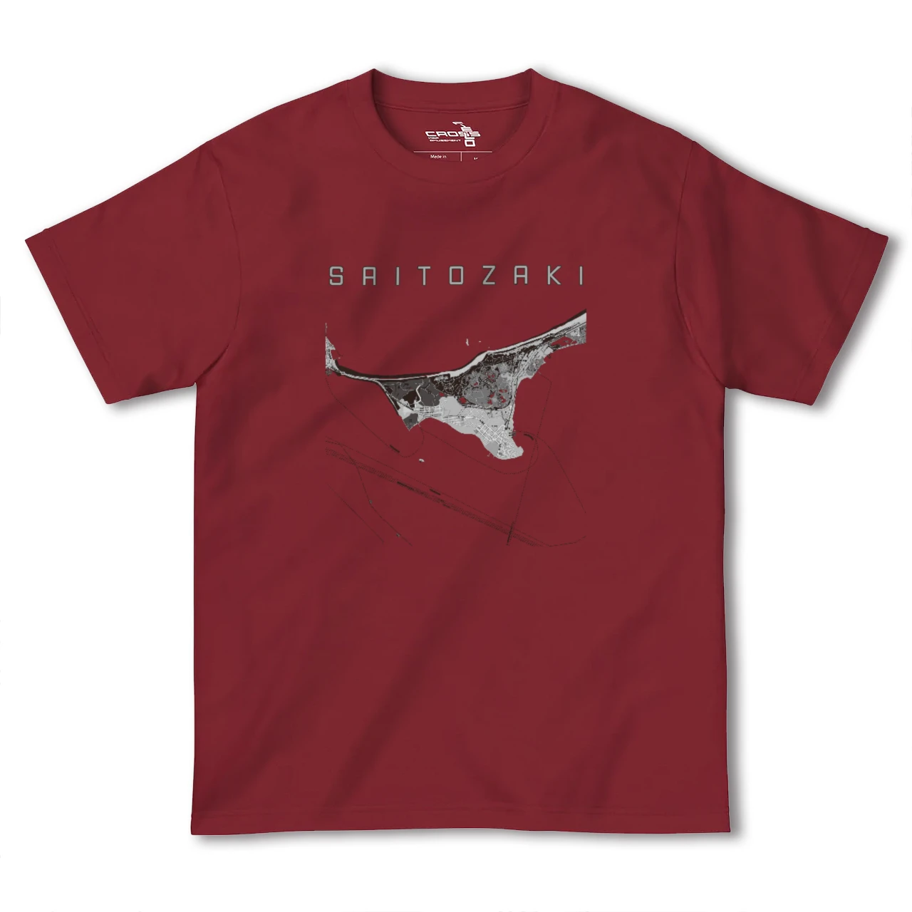 【西戸崎(福岡県)】地図柄ヘビーウェイトTシャツ