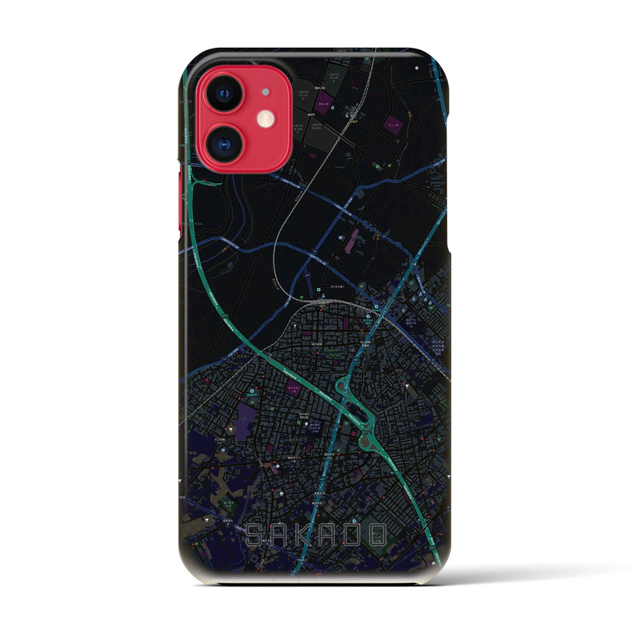 【坂戸(埼玉県)】地図柄iPhoneケース(バックカバータイプ)