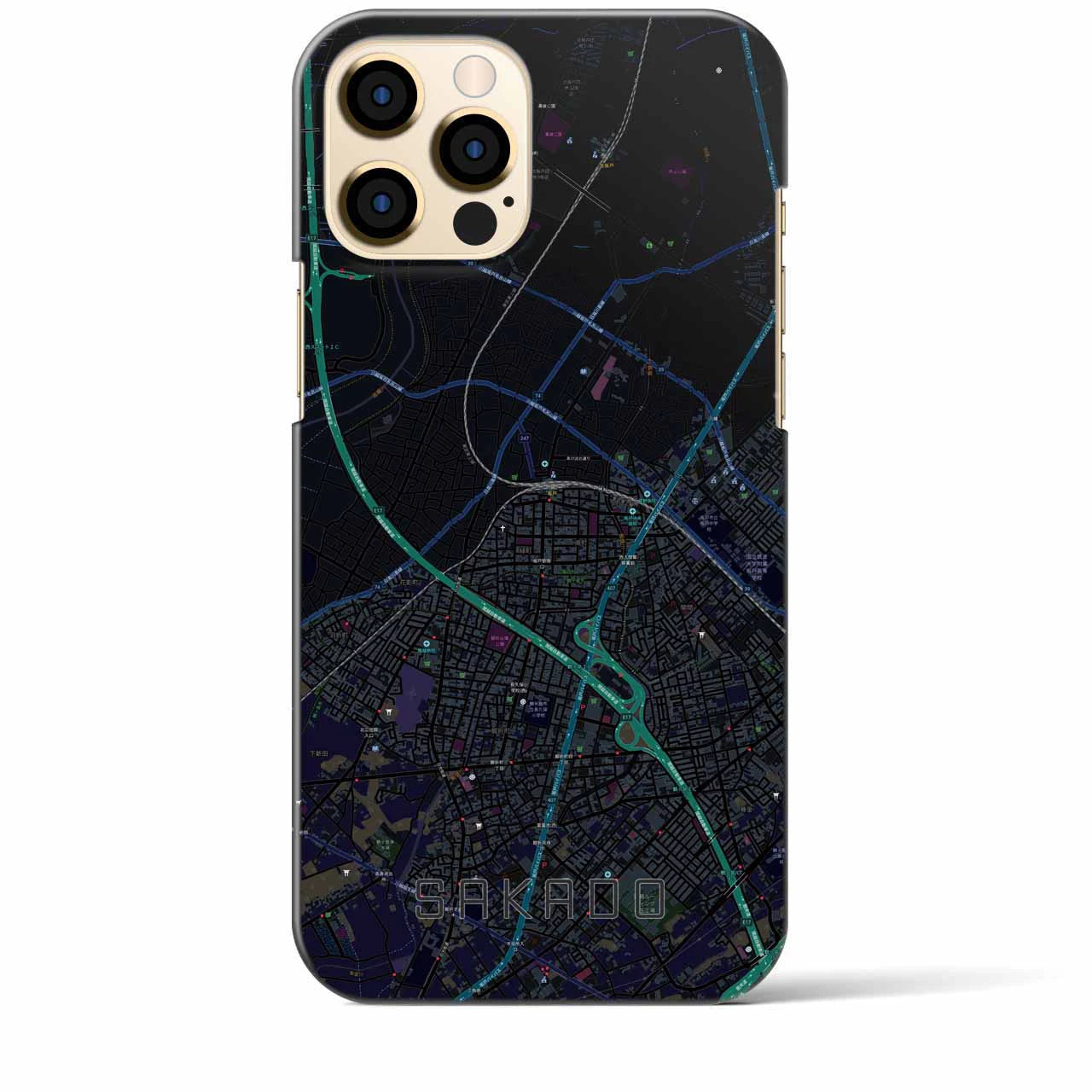 【坂戸(埼玉県)】地図柄iPhoneケース(バックカバータイプ)