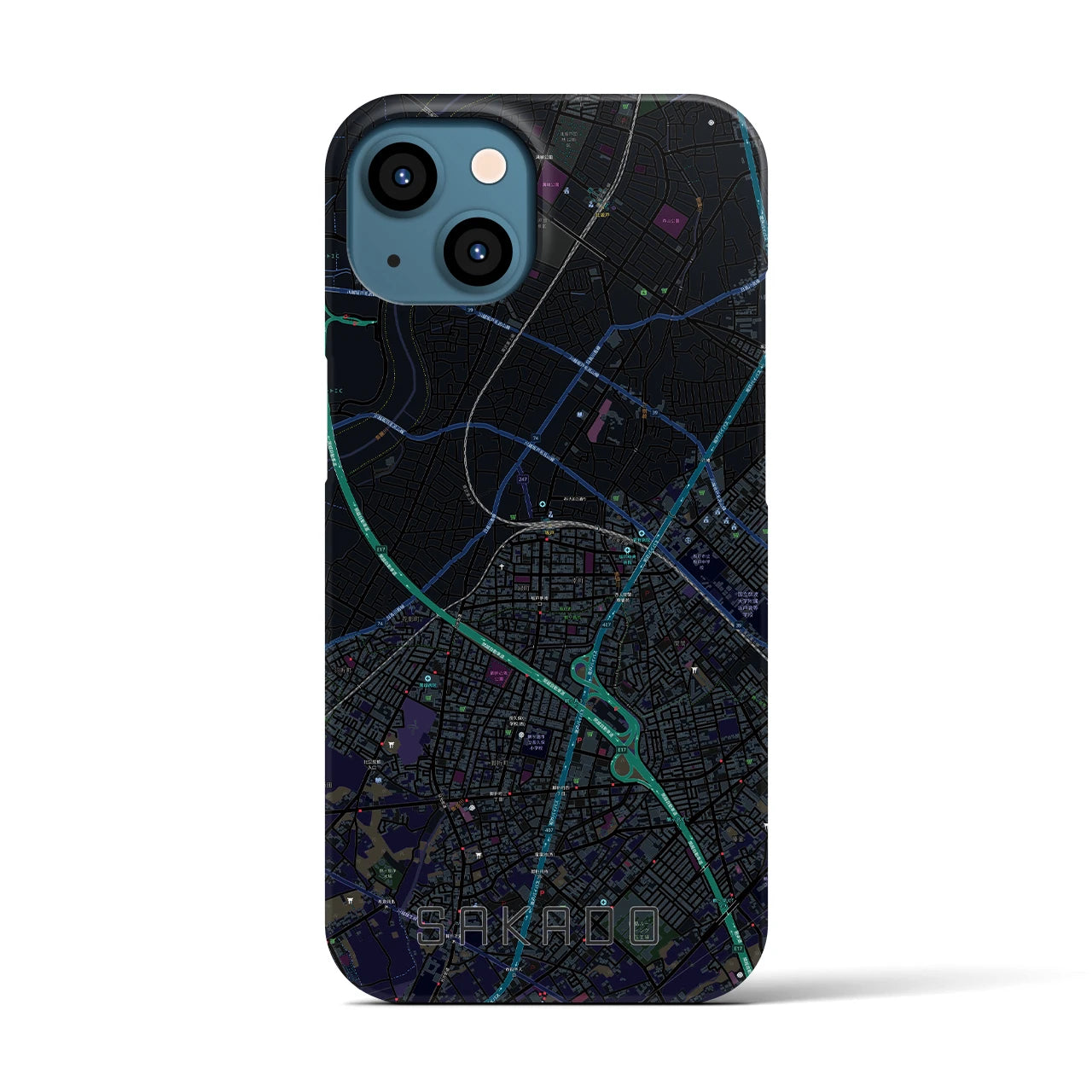 【坂戸(埼玉県)】地図柄iPhoneケース(バックカバータイプ)