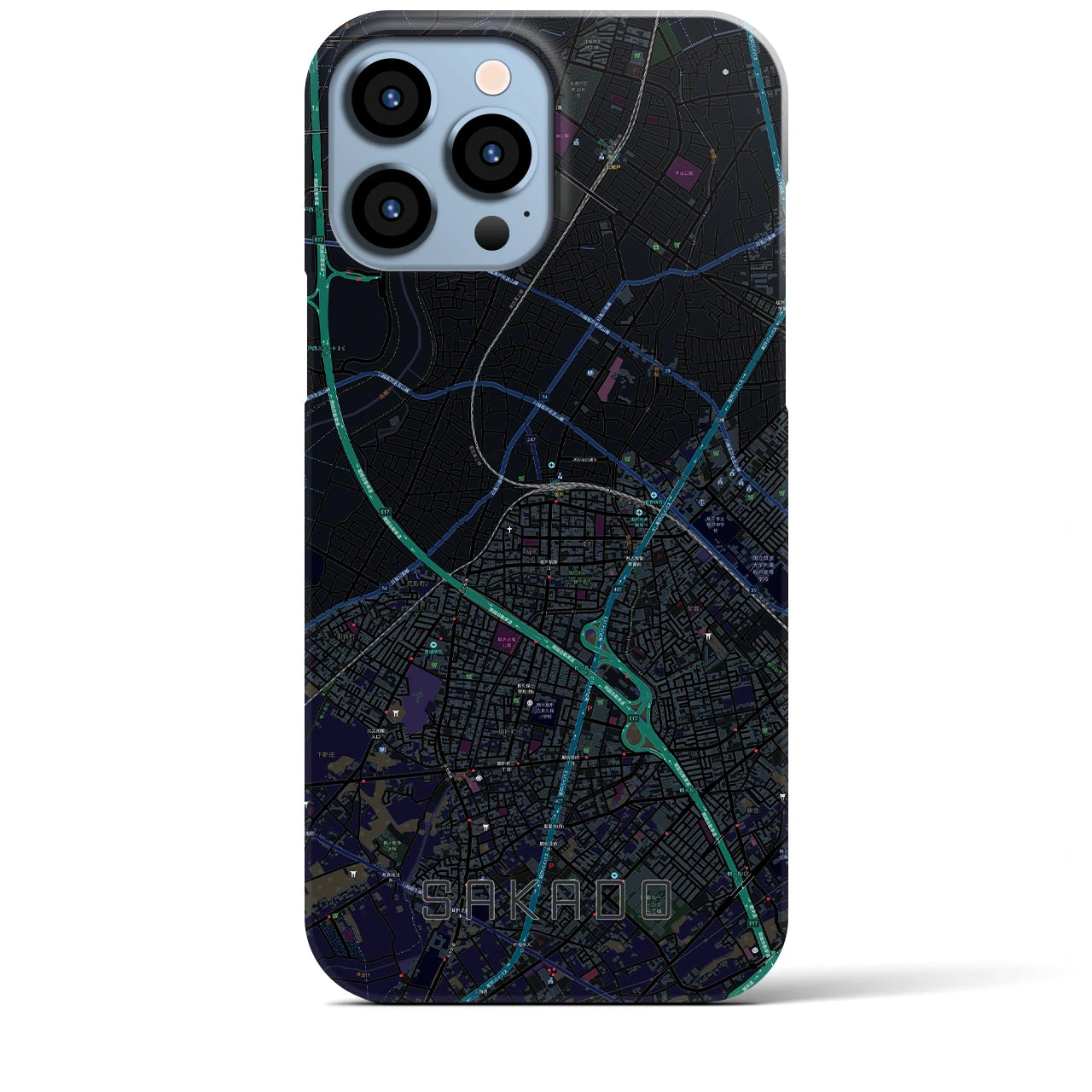 【坂戸(埼玉県)】地図柄iPhoneケース(バックカバータイプ)