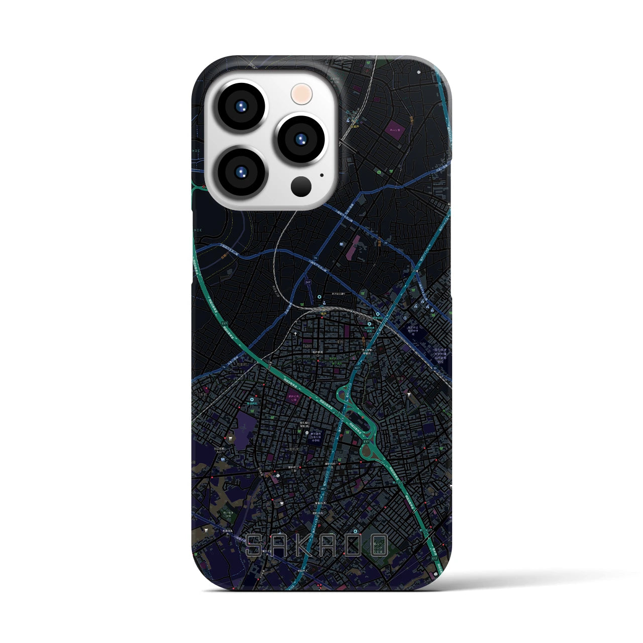 【坂戸(埼玉県)】地図柄iPhoneケース(バックカバータイプ)